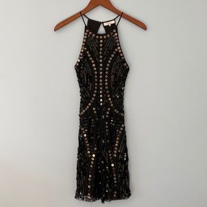 Parker Black Halter Sequin Dress, Medium